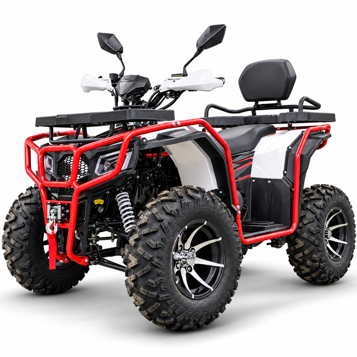 PATOYS 200CC DINOX ATV 4-stroke petrol quad bike in multicolor, front three-quarter view