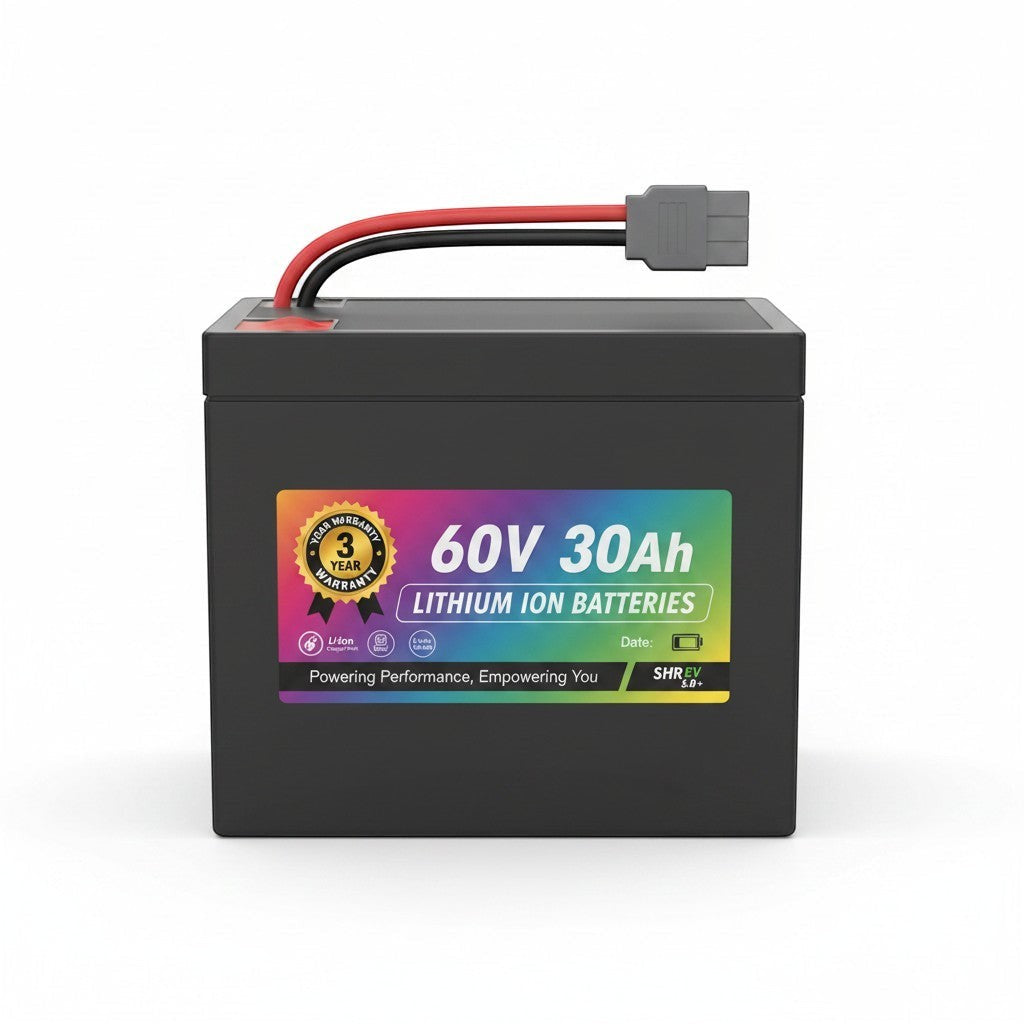 PATOYS 60V 30Ah lithium ion battery pack for electric vehicles with integrated BMS and black rectangular casing