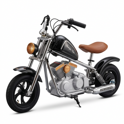 PATOYS Harley 24V Kids Ride-On Bike - Black Front View