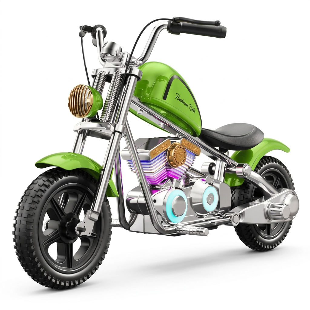 PATOYS Harley 24V Kids Ride-On Bike - Black Side View