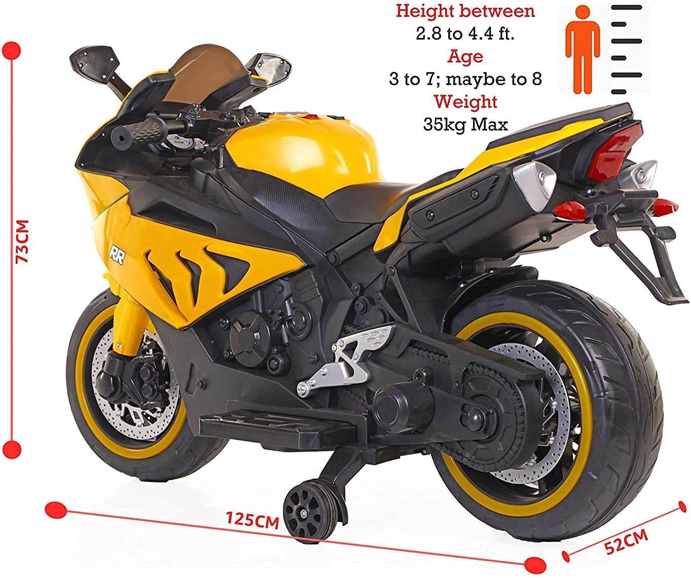 PATOYS Kids BMW Style S1000RR Super Bike Rechargeable Battery Operated Ride On Bike For Kids