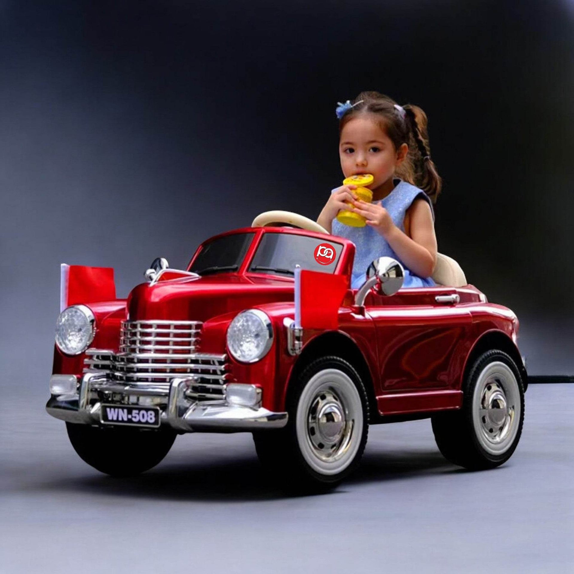 PATOYS Kids Electric Toy Big size Benz Vintage Car with Remote Control  Red