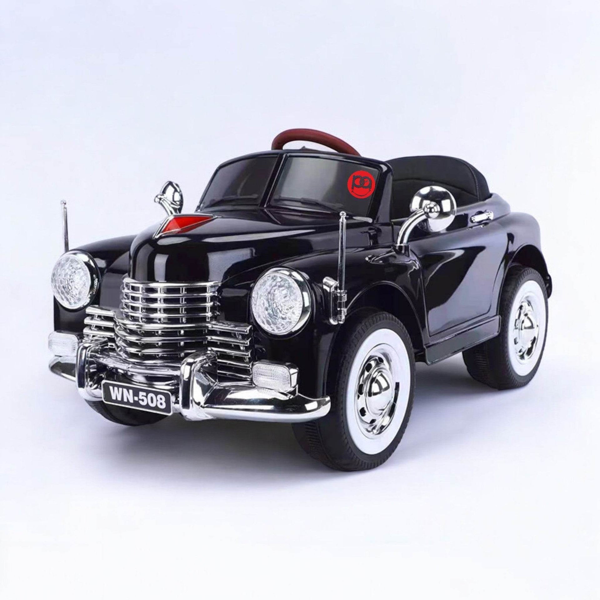PATOYS Kids Electric Toy Big size Benz Vintage Car with Remote Control Black