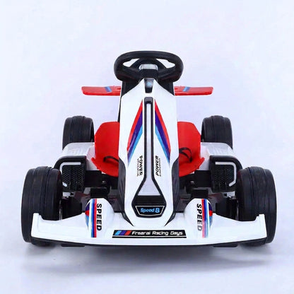 PATOYS LT-8688 Electric Go Kart for Kids - Front View White Red Black Racing Kart