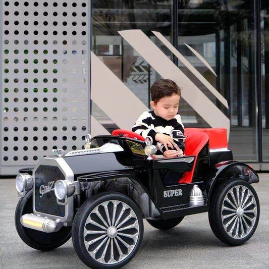 PATOYS | Mercedes Simplex Style Vintage jumbo size 12 volt Kids Car | 4X4 Wheel Drive | Leather Seat| Battery Operated ride on car - PATOYS
