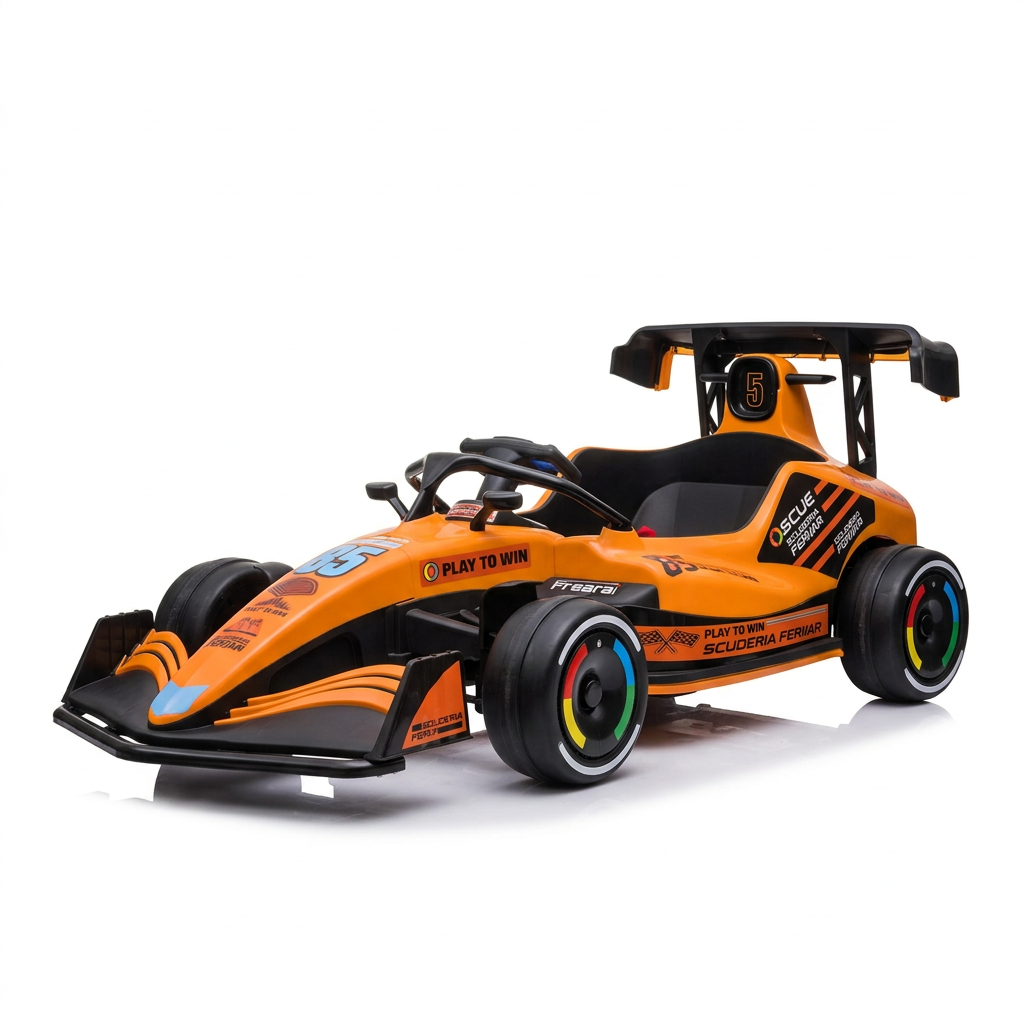 PATOYS Mini Go-Kart Pro for Kids 12V 90W Electric Racing Kart - Orange