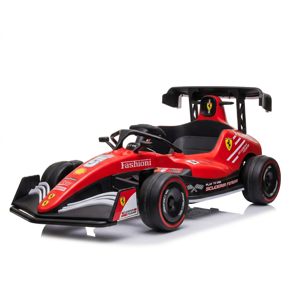 PATOYS Mini Go-Kart Pro for Kids 12V 90W Electric Racing Kart - Red