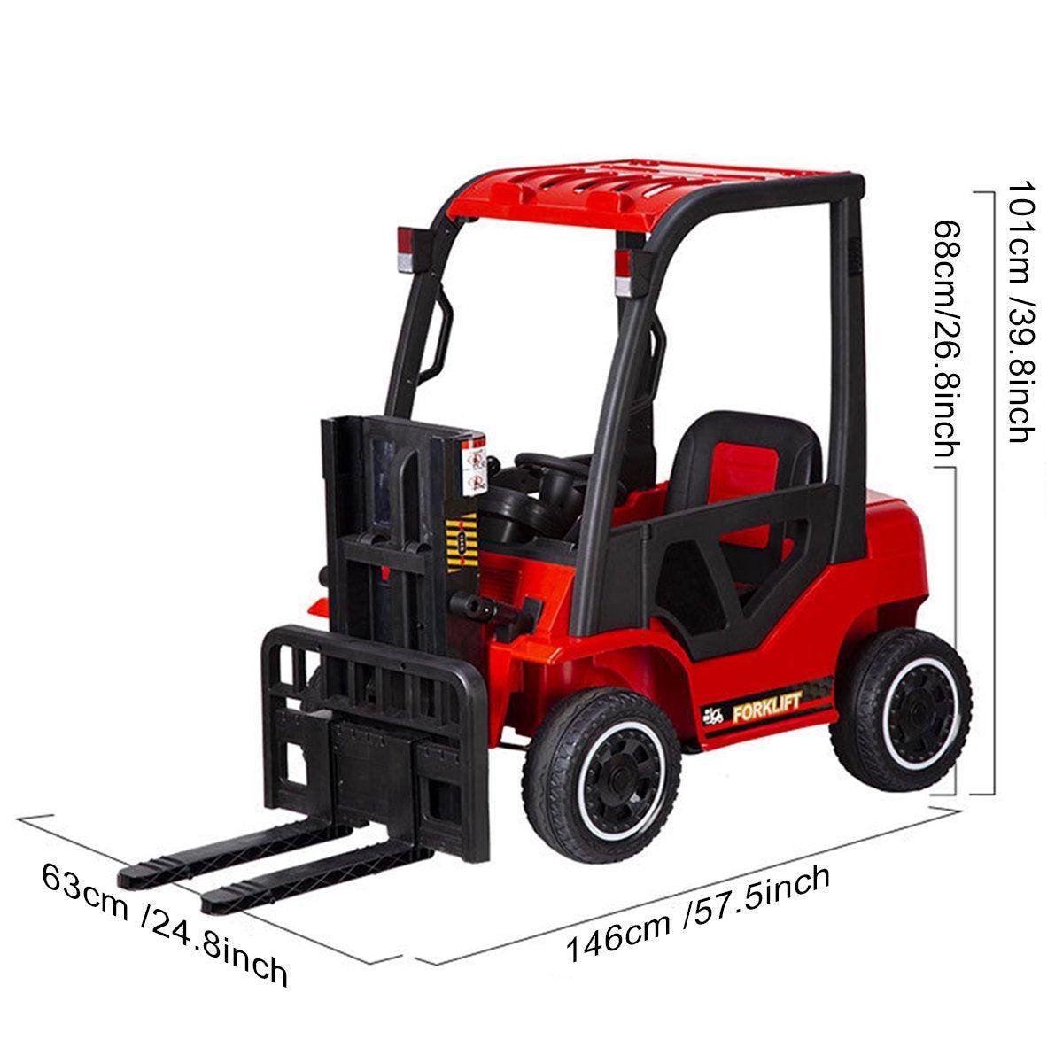 PATOYS | 12V Kids Red Forklift with Remote Control | Spring Suspension | Battery Powered Electric Construction Vehicle Construction Vehicles PATOYS