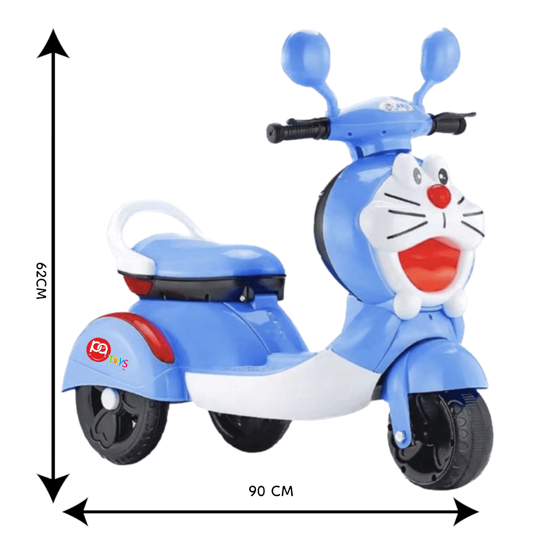 PATOYS | 3-Wheel Special doremon style Battery Operated Ride On Scooty Scooter for 2-4 Years Kids electric bike Ride on Bike PATOYS