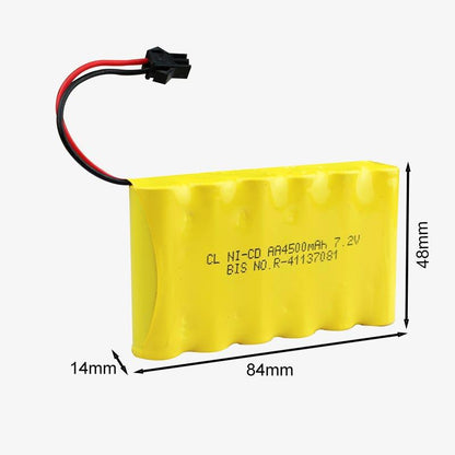 PATOYS | 4500mAh 7.2v AA 6 Cell Battery Pack with SM Connector for Cordless Phone, Toys, Car, DIY Project Battery Replacement Parts PATOYS