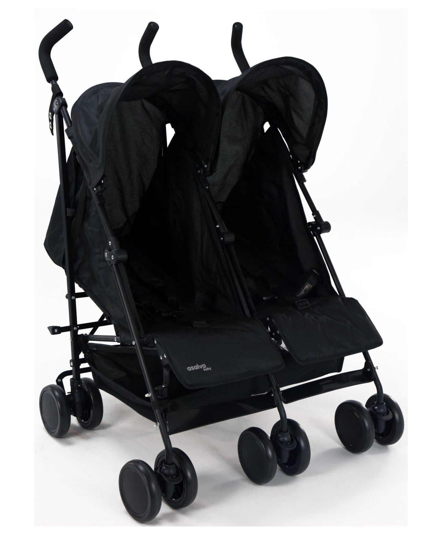 PATOYS | Asalvo Spain 14221 Double Stroller - Black Baby Stroller Asalvo
