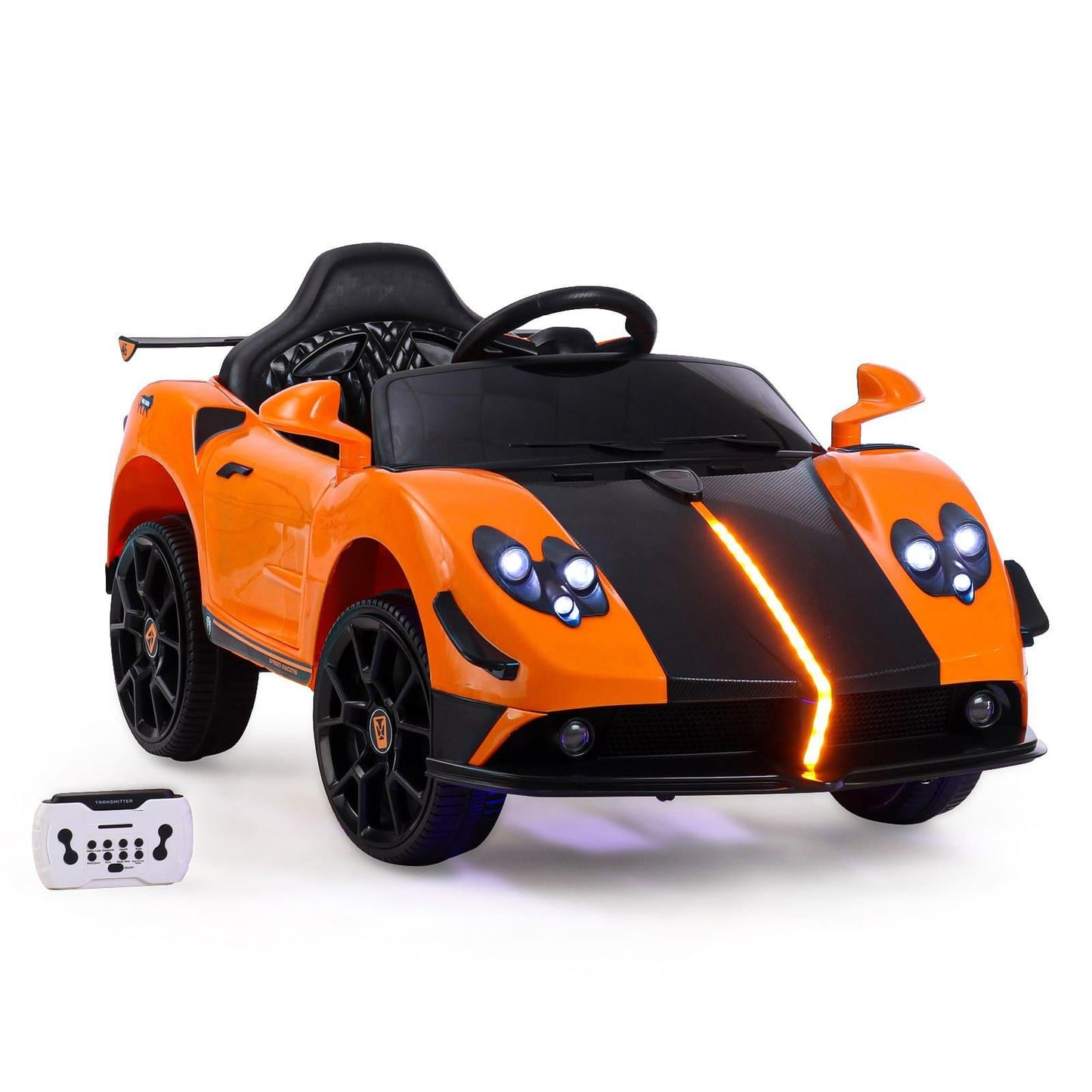 PATOYS | Battery Operated Ride On Car with Music and Lights | LFC-BDQ1589-Orange - PATOYS