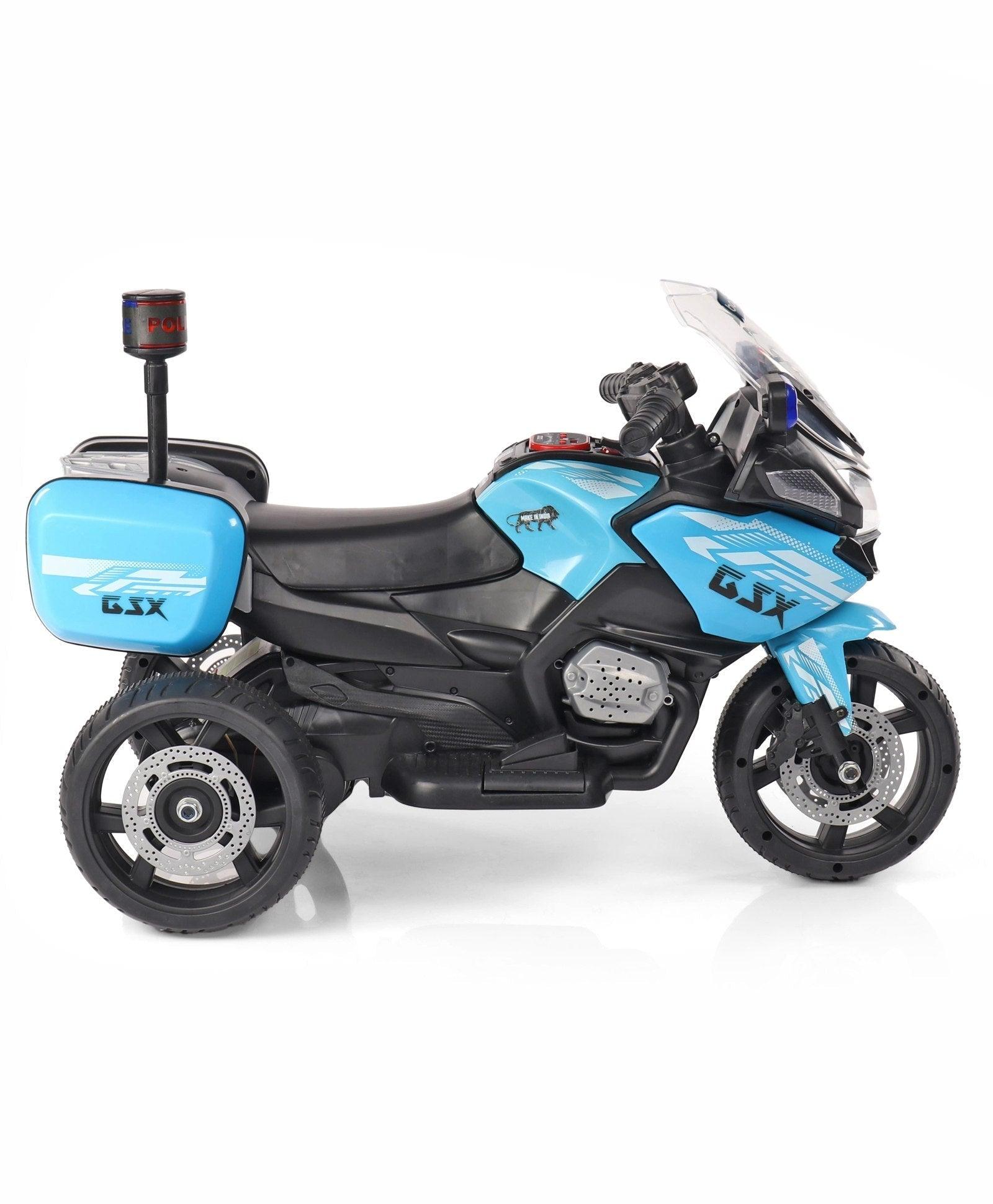 PATOYS | Battery Operated Three-Wheel Kids Police Bike (Multi Color) - PATOYS