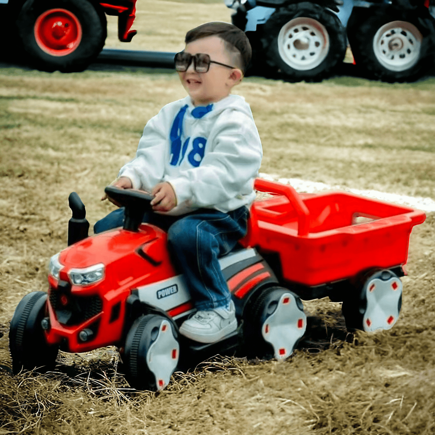 PATOYS | Children's Electric Tractor Off-Road Car Automobile Charging 4 Wheels Motorcar Ride Cars - PATOYS