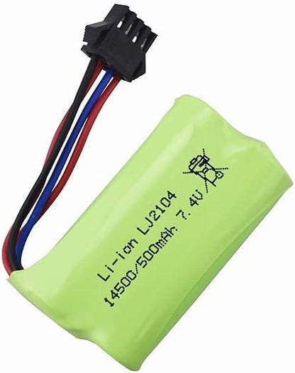 PATOYS | D10 7.4v 500mAh SM2P 4pin Connector Battery Rechargeable for RC Toys Model - PATOYS