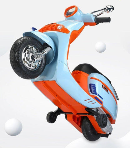 PATOYS | Gulf Battery Operated Vespa type ride on bike for kids 2Motor hand race big size scooter - PATOYS