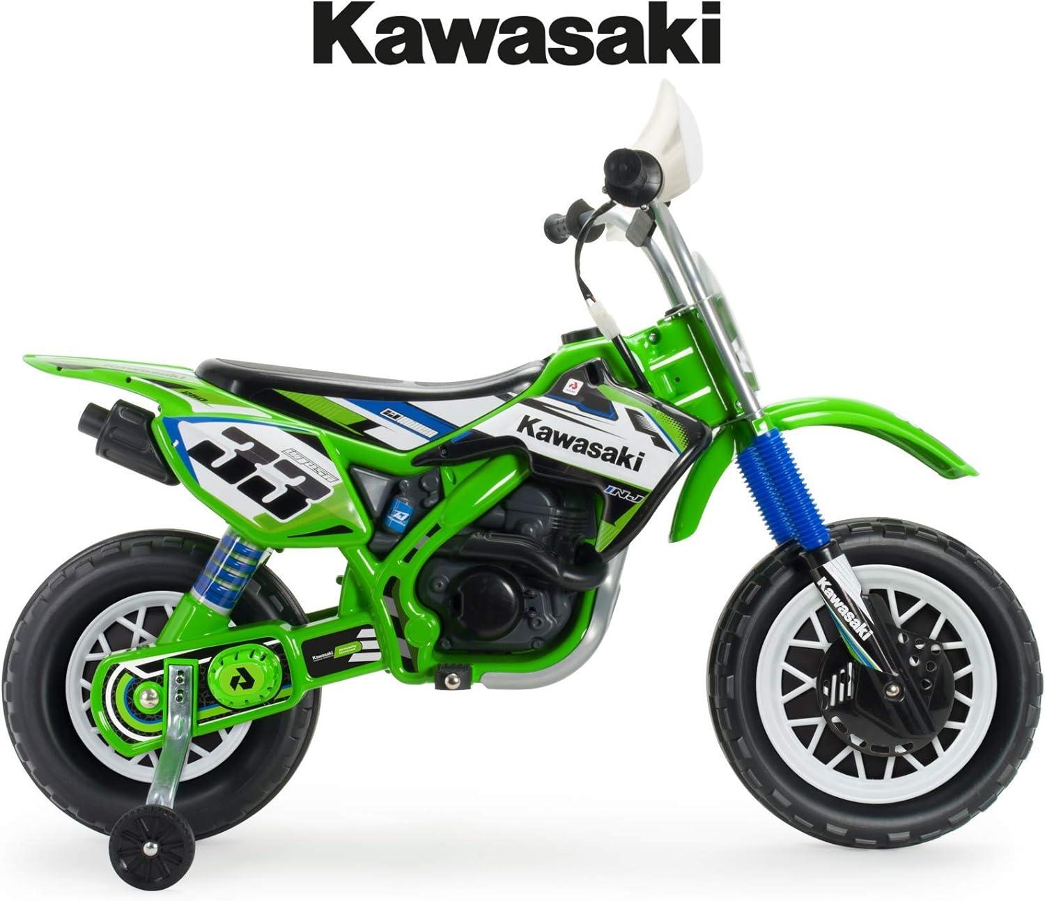 PATOYS | Injusa | Motorcycle electric 12V Officially Licensed Kawasaki dirt bike with powerful engine, handle and sporty design (6835) 3+ years - PATOYS
