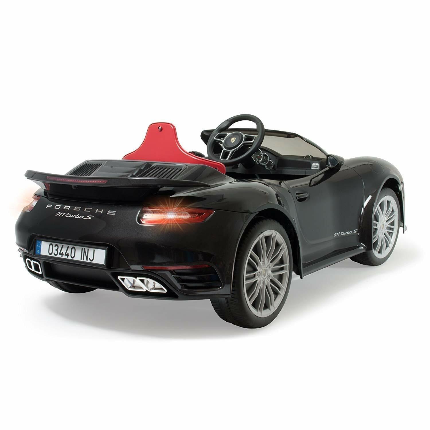 PATOYS | Injusa | Official Licensed Porsche12V Car for Kids 911 Turbo S Special Black Edition Ride on Car Injusa