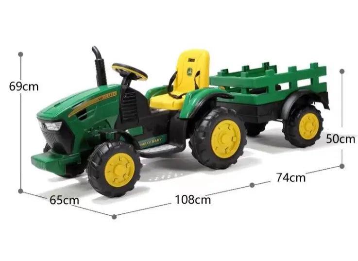 PATOYS | JOHNNY DEE Ride-On Tractor With Wagon Ground Force, 12-Volt Construction Vehicles PATOYS