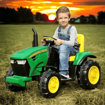PATOYS | JOHNNY DEE Ride-On Tractor With Wagon Ground Force, 12-Volt - PATOYS