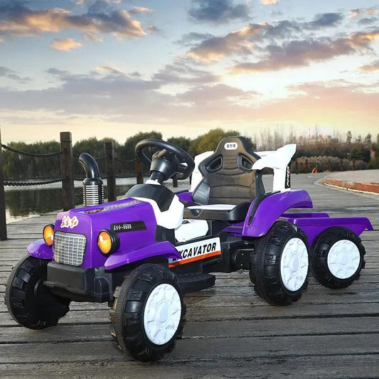 PATOYS | Kids Ride on Farming Tractor with Trailor and remote, Rechargeable Battery Operated for kids - PATOYS