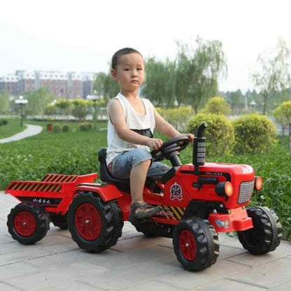 PATOYS | Kids Ride on Farming Tractor with Trailor and remote, Rechargeable Battery Operated for kids Red Construction Vehicles PATOYS