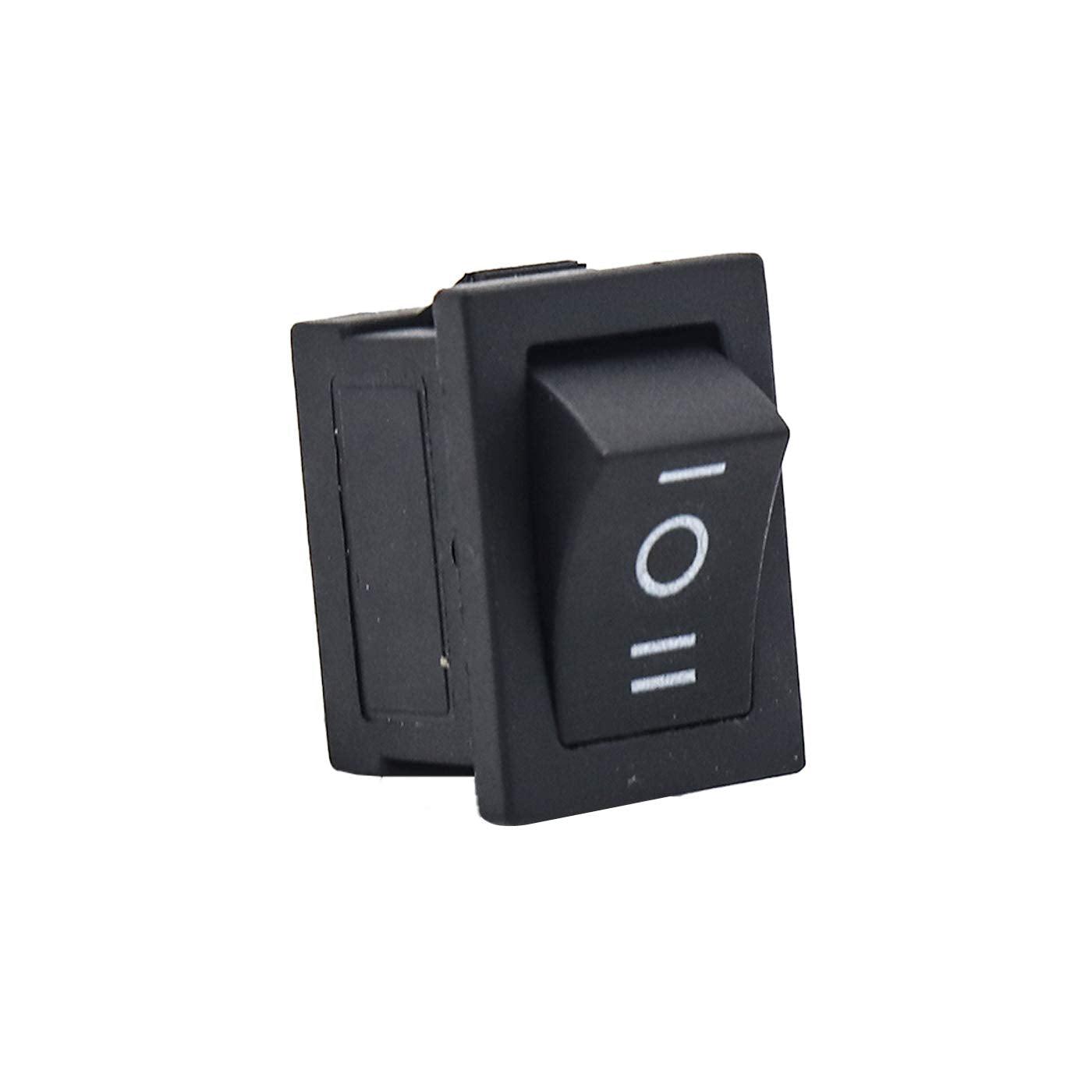PATOYS | Pack of 1 Spdt On/Off/On Mini Black 3 Pin Rocker Switch Ac 6A /250V 10A /125V Switches PATOYS