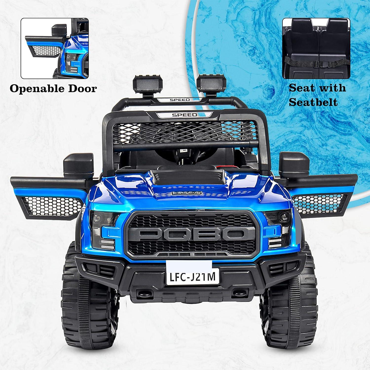 PATOYS | POBO Blue (1-8Yrs) Battery ride on kids car Jeep Battery Operated Ride On - PATOYS