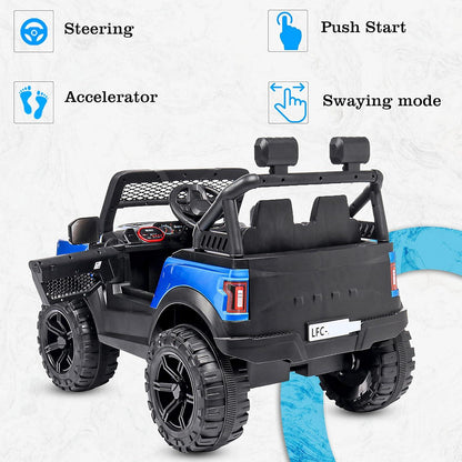 PATOYS | POBO Blue (1-8Yrs) Battery ride on kids car Jeep Battery Operated Ride On - PATOYS