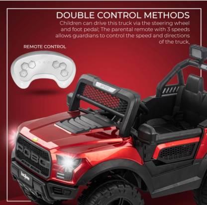 PATOYS | POBO RED (1-8Yrs) Battery ride on kids car Jeep Battery Operated Ride On (Red) - PATOYS