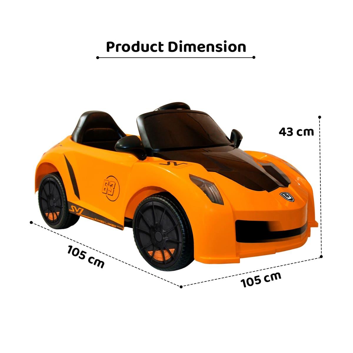 PATOYS | Rambo-Lamboo Best Electric Car for Kids, Remote with Swing Function LFC-YKL-2688 | Orange - PATOYS
