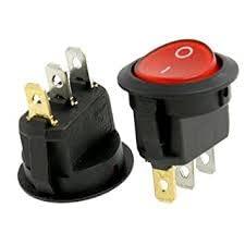 PATOYS | Red Light SPST 3-Pin ON/Off Round Boat Rocker Switch AC 6A 250V 10A 125V Switches PATOYS