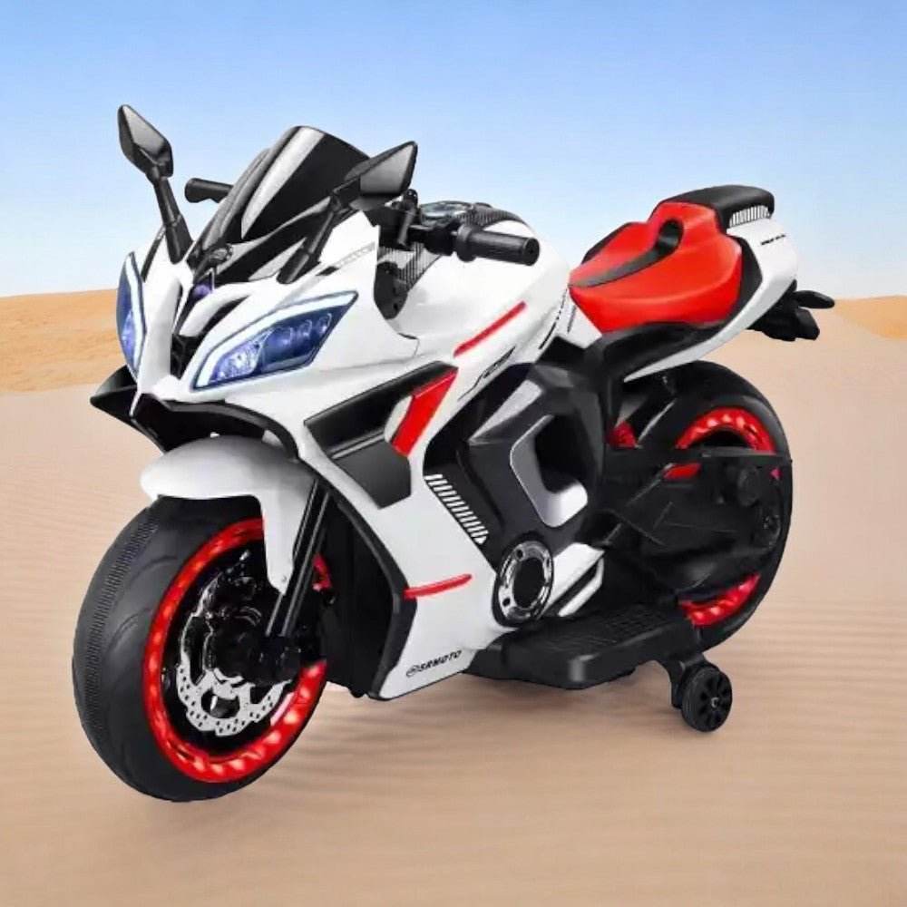 PATOYS R9 Rechargeable PL 6655 12V Battery Operated Ride On Bike for Kids, to Years Red