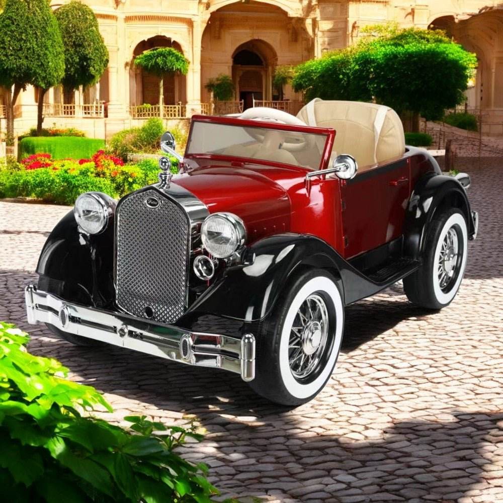 PATOYS Rolls Royce Vintage Style Kids 12V Car 4x4 Ride-Ons Car Red