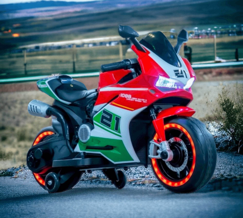 PATOYS | Stylish and Sturdy Battery Operated Ride On Bike - Red