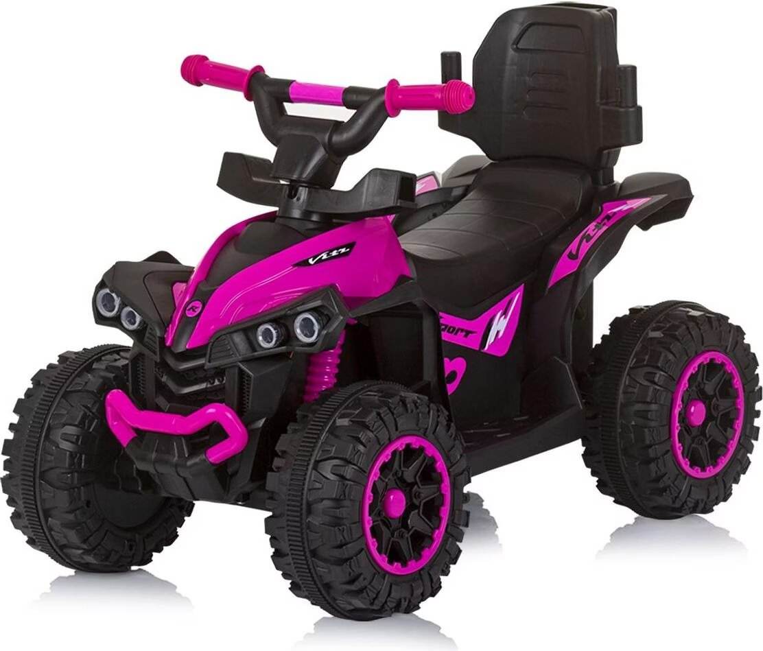 PATOYS Thunder Quad Ride-On ATV Dune Racer Battery Operated Bike for Kids Pink