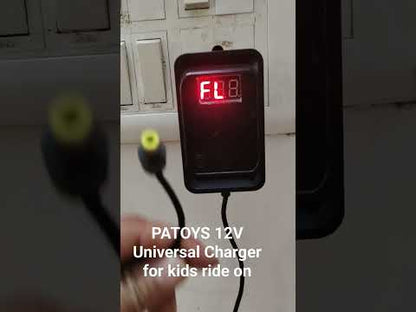 PATOYS | 12V Kid's Powered Digital Universal Original Charger with Charging Display Light-for kids car- Jeep - Bike