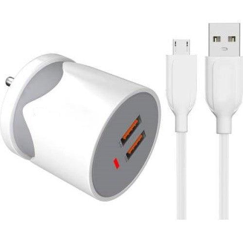 PATOYS | Hub Wall Charger 12W with 3.4 AMP/5V Dual USB Port &amp; Fast Charging Data Cable Multiport Mobile Charger with Detachable Cable - PATOYS